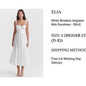 House of CB White Broderie Anglaise Midi Dress